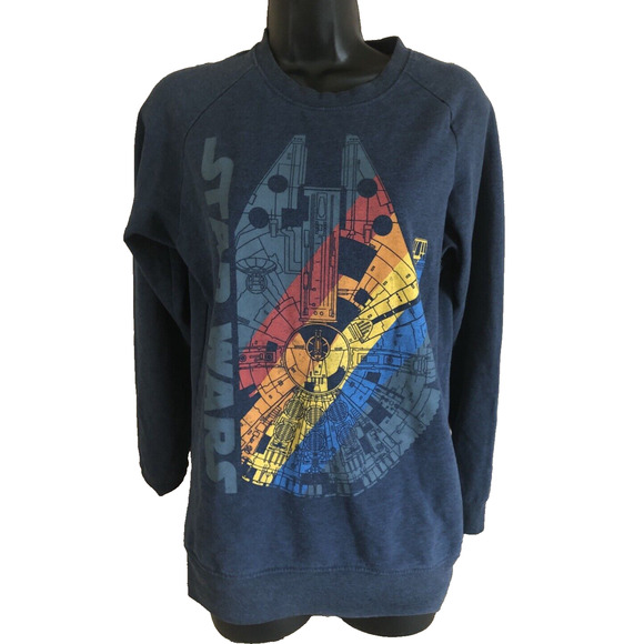 Star Wars Tops - Star Wars Womens Sweatshirt Size Small Crew Neck Navy Blue Pullover